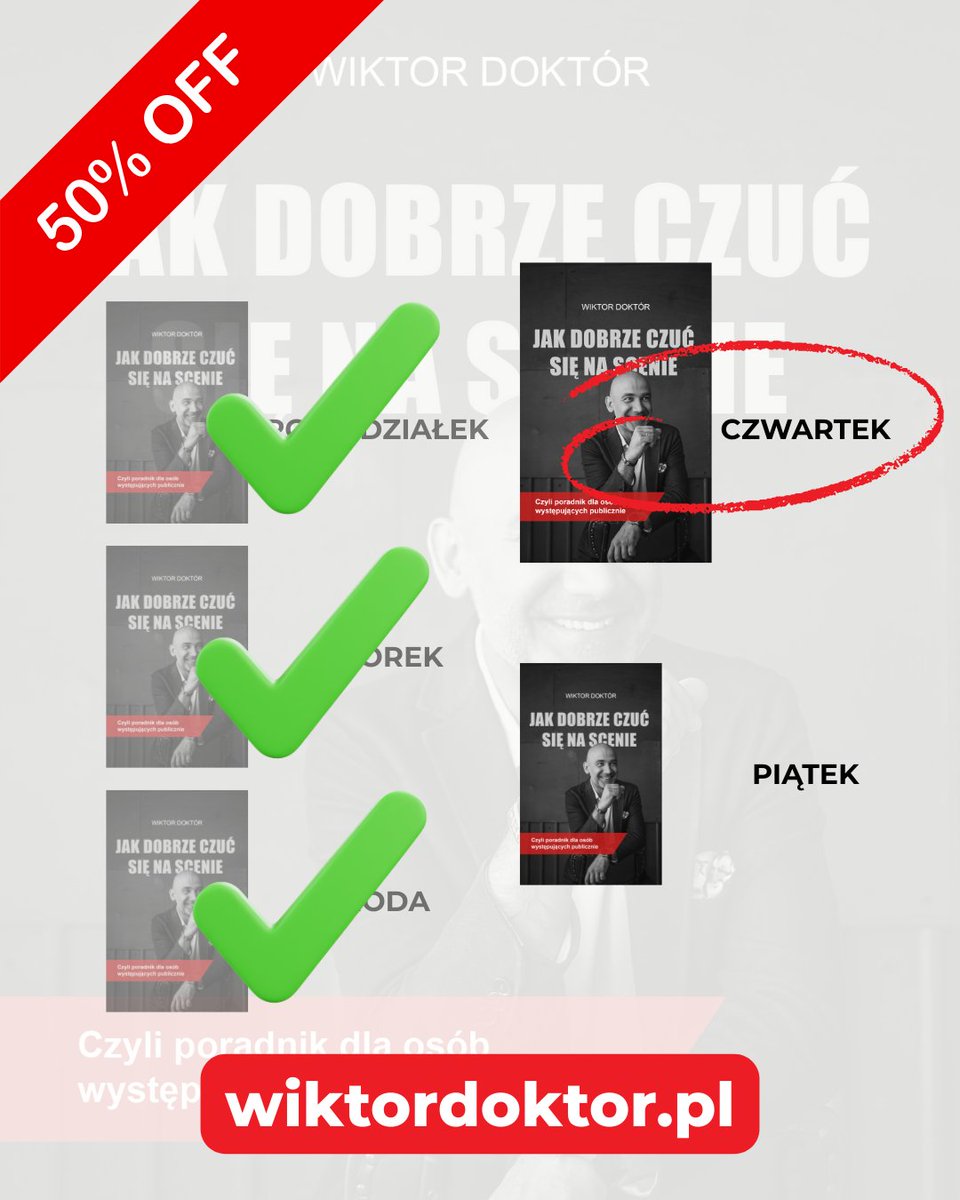 drwiktor's tweet image. Jeszcze tylko dziś i jutro ceny z Black Friday przykleiły się do ebooka &quot;Jak dobrze czuć się na scenie&quot;, którego napisałem po to, aby pokazać że każdy z nas może swobodnie poczuć się występując przed innymi.

Zapraszam do lektury - wiktordoktor.pl/jak-dobrze-czu…

#rozwójosobisty