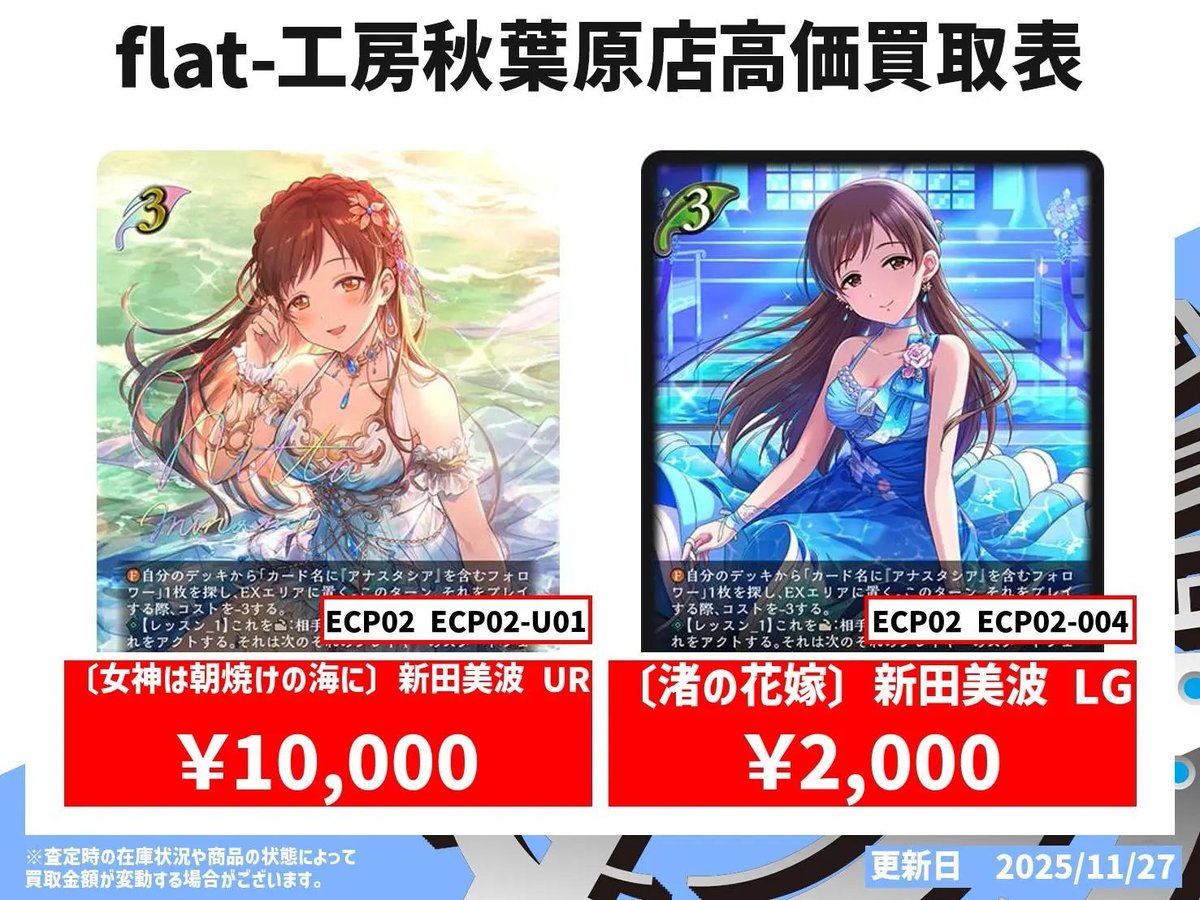 🔥 #flat工房エボルヴ買取 🔥】 エルフの強化買取表です‼ 〔女神は