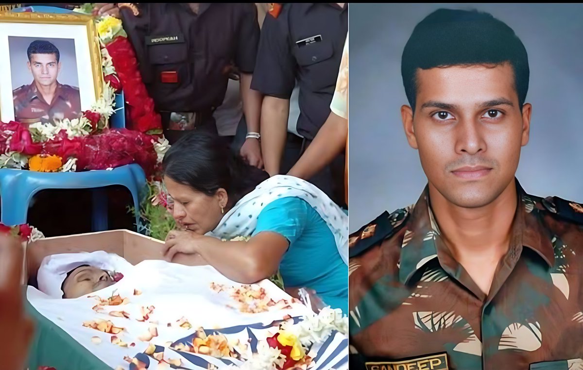 उसने आखिरी बार बस इतना कहा था -
“तुम मत आओ मैं सब संभाल लूंगा”

और सच में उसने सब संभाल भी लिया पर खुद लौटकर नहीं आया। 26/11 के हमले में मेजर संदीप उन्नीकृष्णन ताज होटल में घुसकर आखिरी सांस तक लड़ते रहे

हजारों जानें बचाईं और मां की गोद छोड़कर देश की गोद में सो गए।

आज उनकी मां