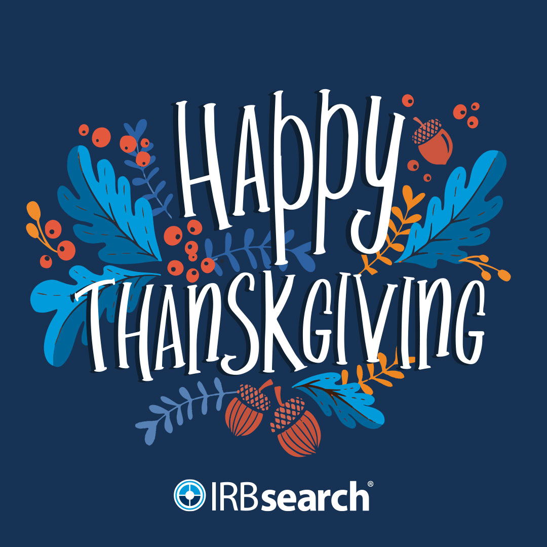 🦃 Happy Thanksgiving from the team at IRBsearch! We’re grateful for our wonderful clients and partners. Wishing you a day filled with joy, laughter, and plenty of delicious food!

#Thanksgiving #Gratitude #IRBsearch