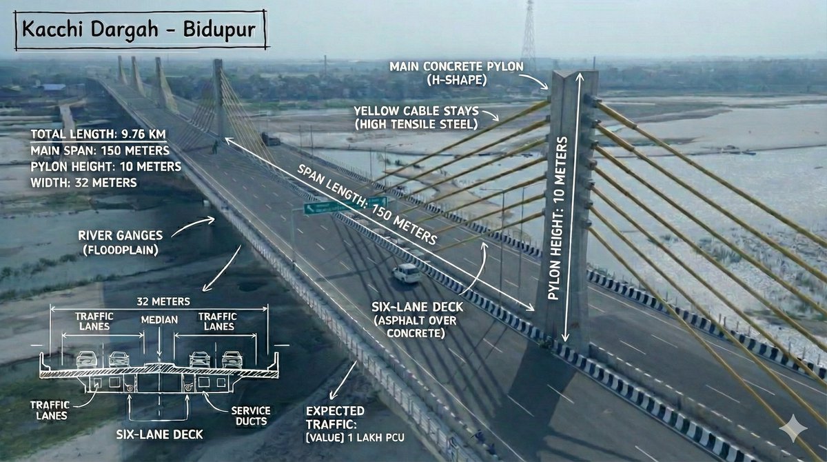 𝟗.𝟕𝟓 𝐤𝐦–𝐥𝐨𝐧𝐠 𝐊𝐚𝐜𝐜𝐡𝐢 𝐃𝐚𝐫𝐠𝐚𝐡–𝐁𝐢𝐝𝐝𝐮𝐩𝐮𝐫 𝟔-𝐥𝐚𝐧𝐞 𝐛𝐫𝐢𝐝𝐠𝐞 
₹𝟓,𝟎𝟎𝟎 𝐂𝐫 𝐁𝐢𝐡𝐚𝐫 𝐆𝐨𝐯𝐞𝐫𝐧𝐦𝐞𝐧𝐭 𝐏𝐫𝐨𝐣𝐞𝐜𝐭