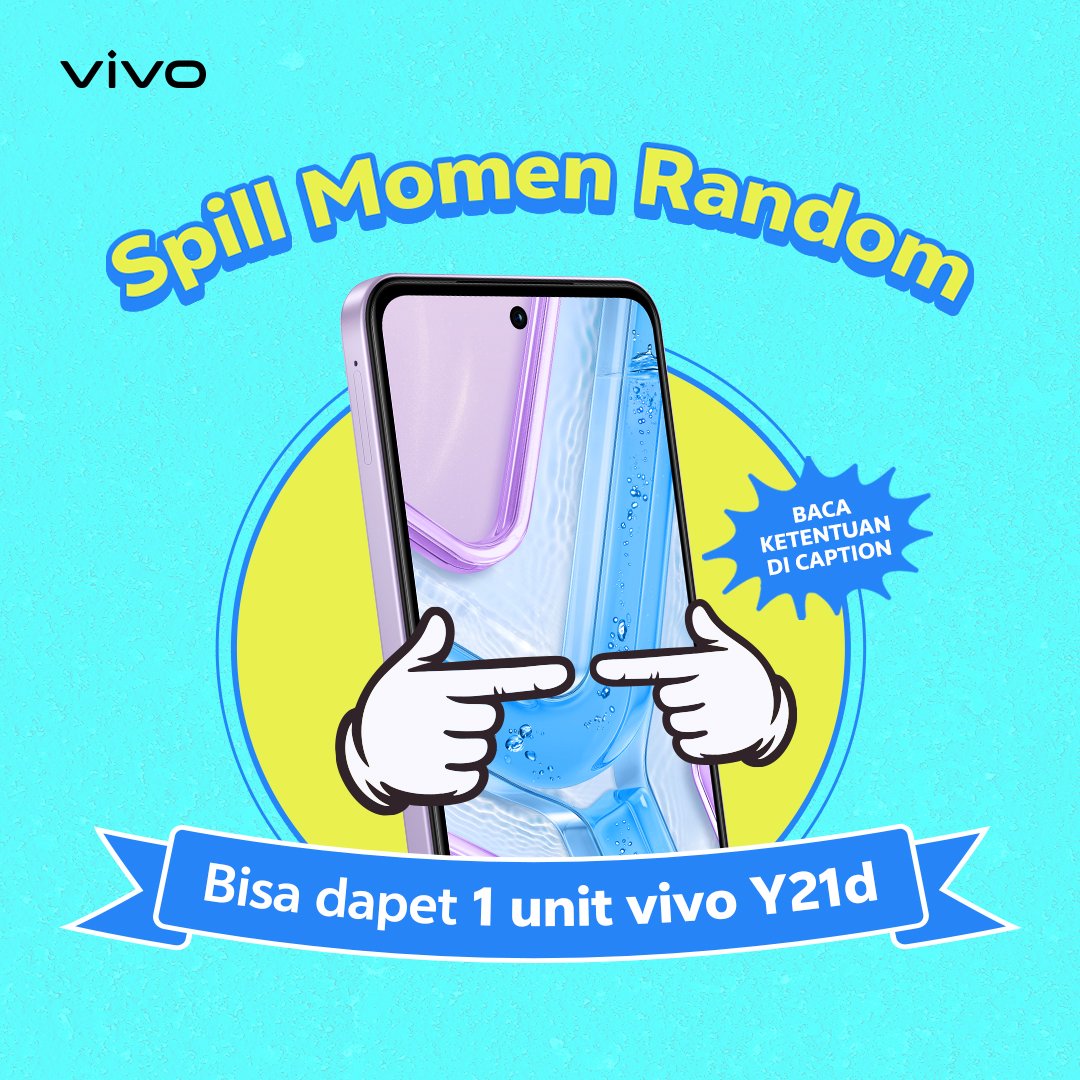 vivo_indonesia's tweet image. 🚨GIVEAWAY #vivoY21d GRATIS!🚨

Reply tweet ini pakai cerita paling random kamu bareng hape kamu, terus kasih tau kenapa kamu haru ganti ke #vivoY21d 👀

Good luck! 🎁✨