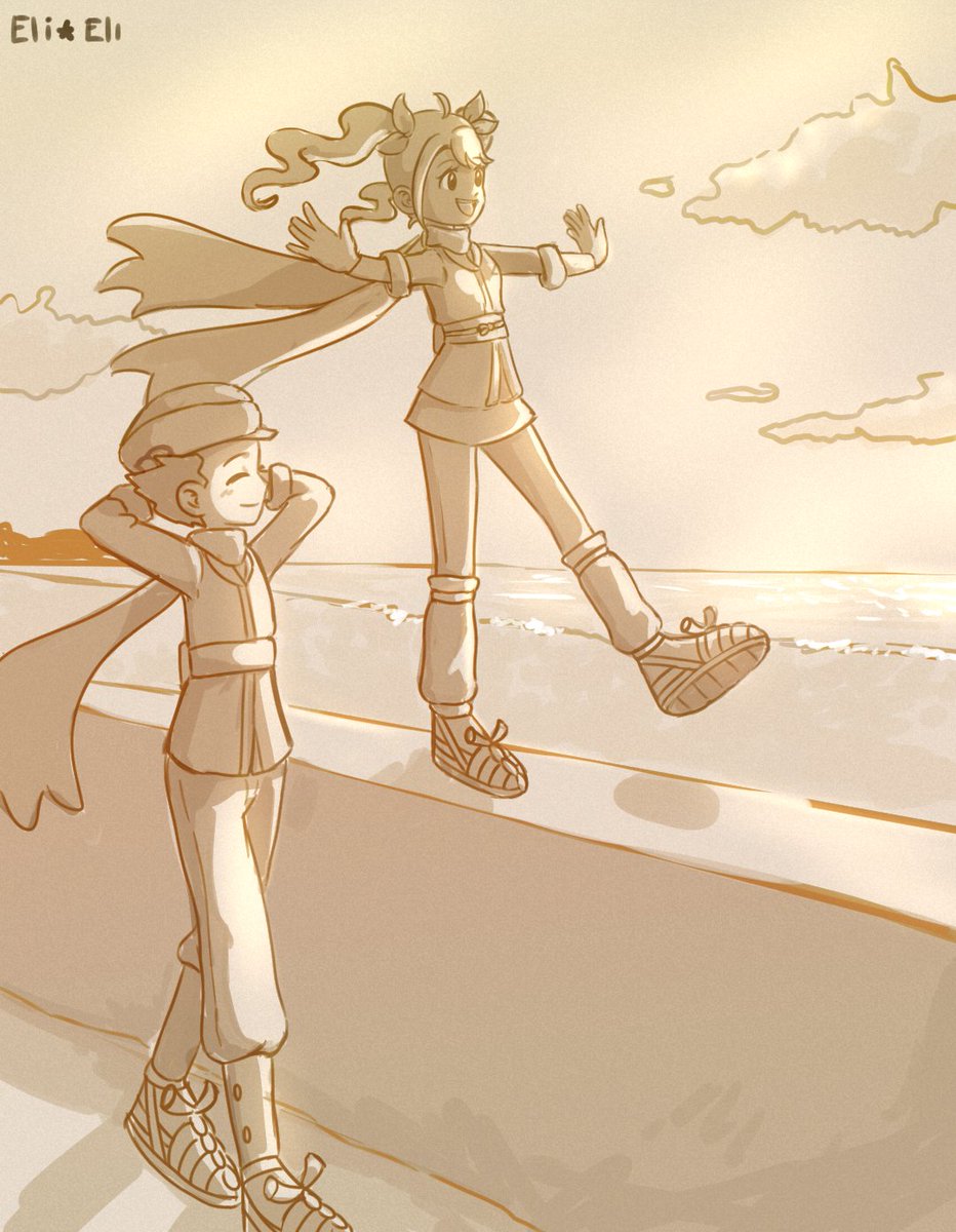 Since Eirin's adventure in Hisui begins on a beach, she and Rei always enjoy walking on it together

It was just a scenario practice, but I'd like to finish it someday.