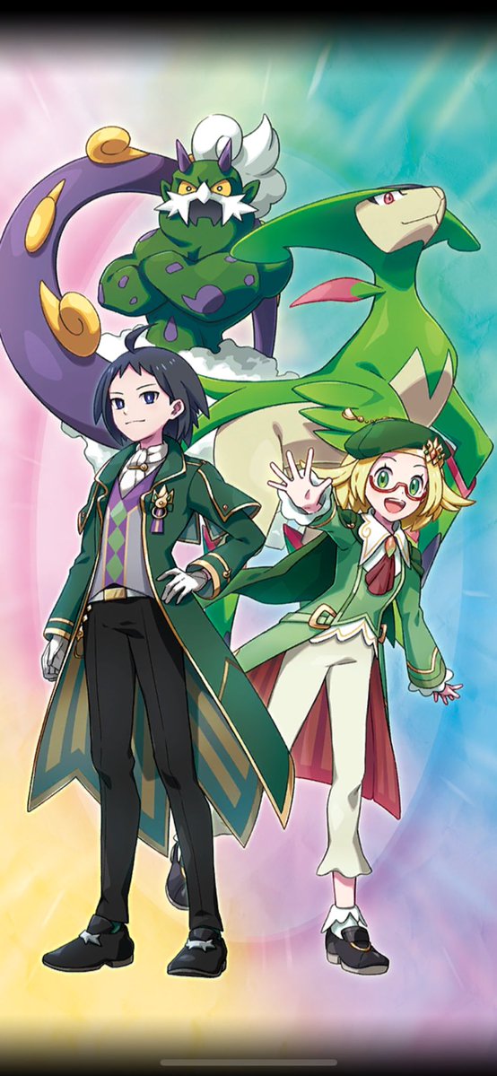 n6_nishibi's tweet image. ほ、ほんとだ………！！！ 今回のトウトウ、凄く王様を守る近衛兵の雰囲気があって、キョウメイはかなり王子や王女っぽく、そういえばチェレべルにはどこか執事や家庭教師っぽい雰囲気があるのを見ると、もしかしてイッシュネオチャンは N(王様)を中心とした一つの城を築こうとしている……？(たわ言)