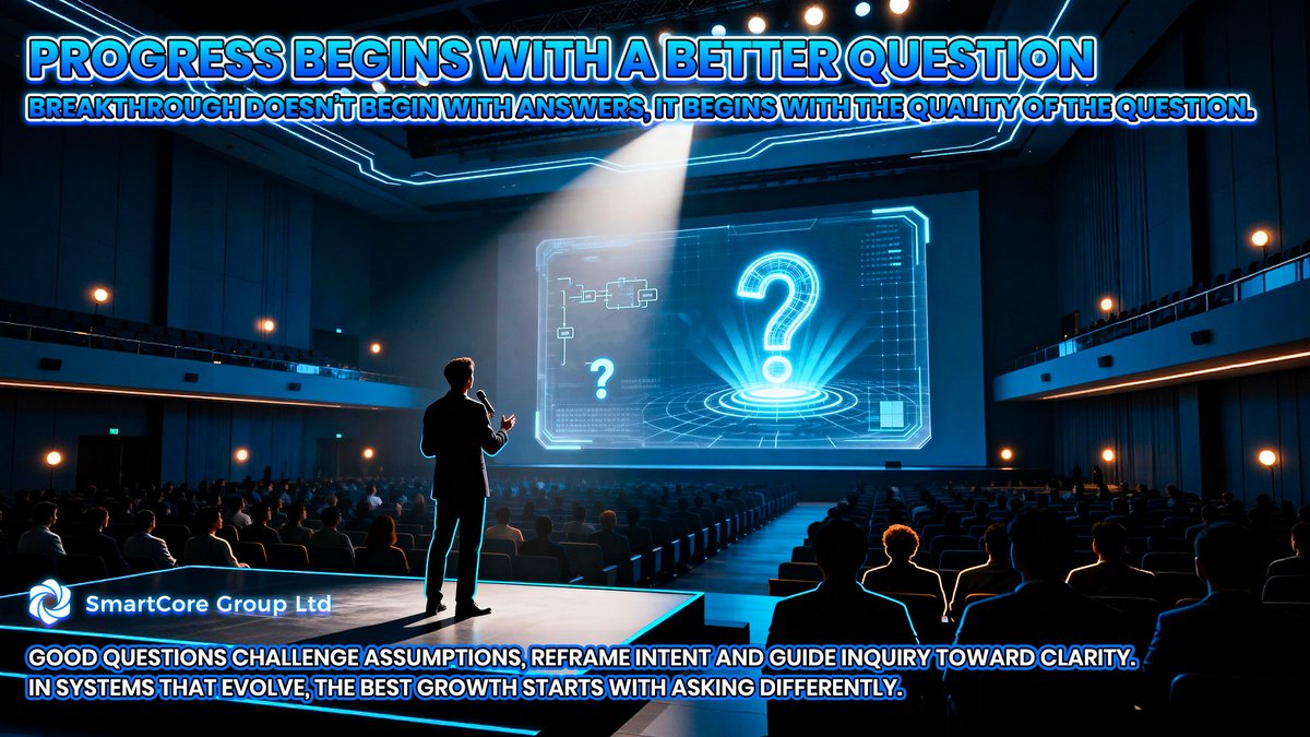 SmartCore_Group's tweet image. 💱 The right question changes the destination.
🌐 At SCG, curiosity builds clarity.
🎯 We ask differently to unlock unseen insight.
🔍 Progress begins with better questions.

#SmartCoreGroup #CuriosityFirst #StrategicQuestions