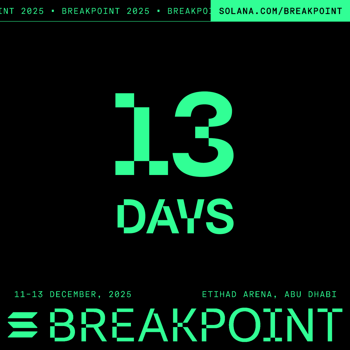 SolanaConf's tweet image. T-13