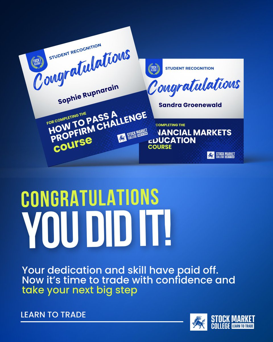 StockMarketClg's tweet image. You’ve put in the time, mastered the strategies, and proven you have what it takes. Now, it’s time to step up, trade with confidence, and turn knowledge into real success.

Click here: bit.ly/3FR7obg

#nextleveltrading #smarttrading #financialgrowth