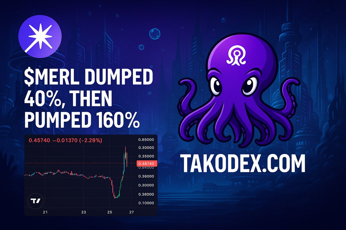 Clear manipulation occurring on $MERL as it drops 40% and then pumps 160% 

It looks almost certain to come back down, but be wary of wicks. 

Short if you’re brave 🐙