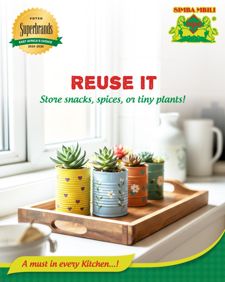 simbambilispice's tweet image. Your empty Simba Mbili jar isn’t done yet!
From spice refills to cute planters, there’s no limit to what you can create.
Let’s spice up sustainability — one jar at a time.  #SimbaMbili #Reuse #Spices #SustainableKitchen #TasteWithPurpose