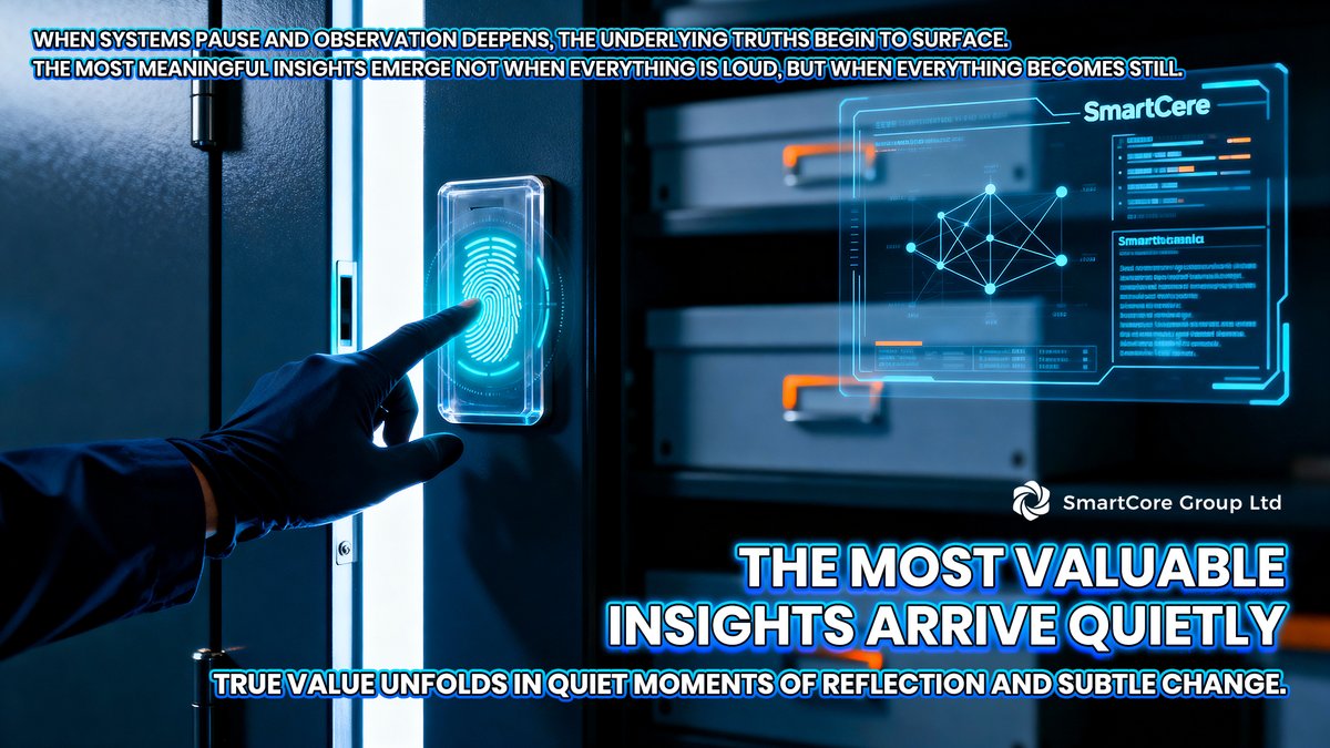 SmartCore_Group's tweet image. 🎯 The loudest signals aren’t always the smartest.
🌐 At SCG, we trust systems to speak through stillness.
📊 As AI grows, human insight still leads.
💱 Profound understanding rises quietly.

#SmartCoreGroup #QuietInsight #HumanIntelligence