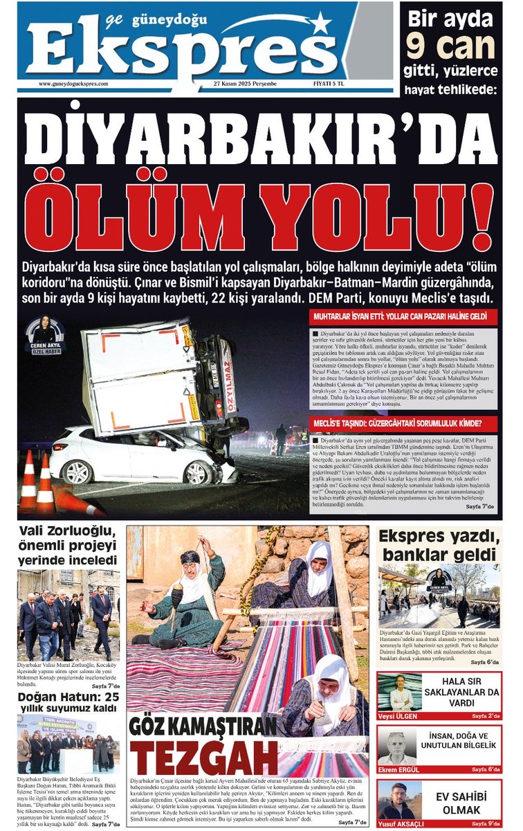Bugünkü manşet haber ve gazetemiz...