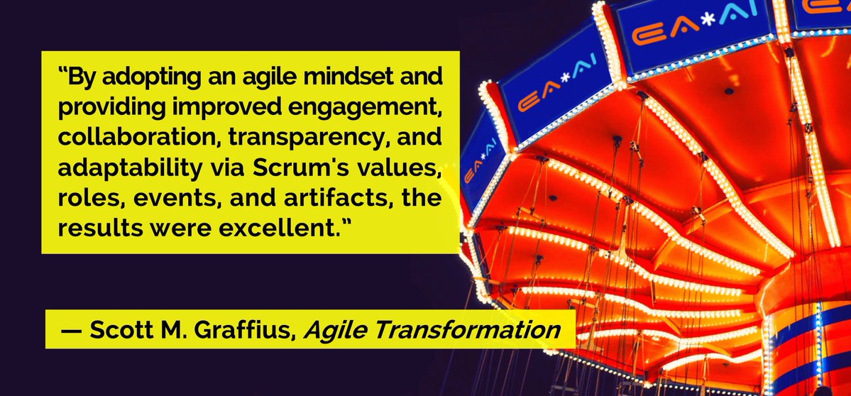 AgileScrumGuide's tweet image. “By adopting an agile mindset and providing improved engagement, collaboration, transparency, and adaptability via Scrum&apos;s values, roles, events, and artifacts, the results were excellent.” — Scott M. Graffius, Agile Transformation

amzn.to/43y1qIP

#AgileTransformation