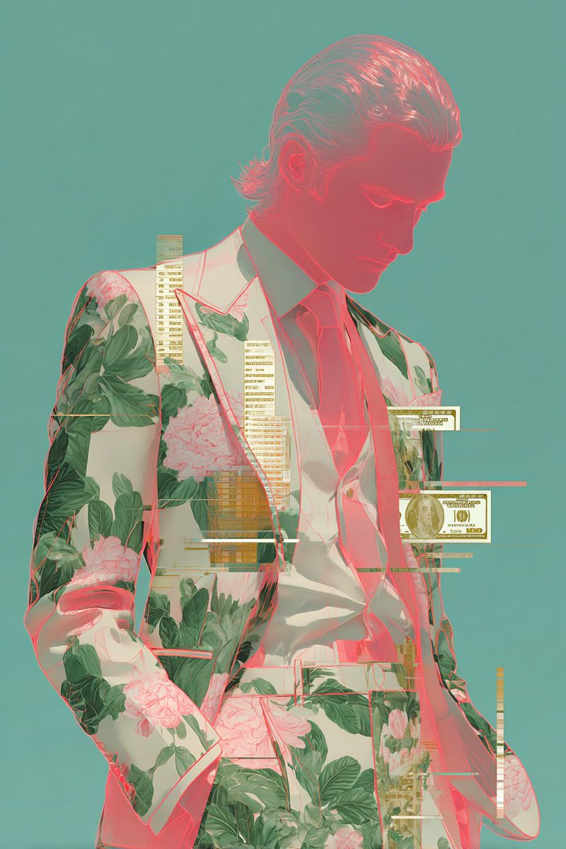 phokuinc's tweet image. A floral suit wrapped in digital wealth
#VisualArt #SurrealPortraits