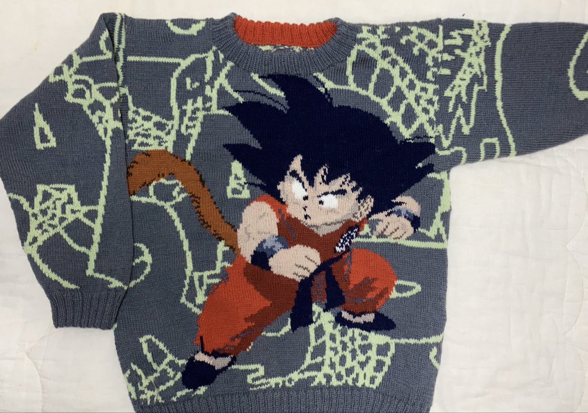 ドラゴンボール』セーター完成！ 漫画本第一巻を参考にしました
