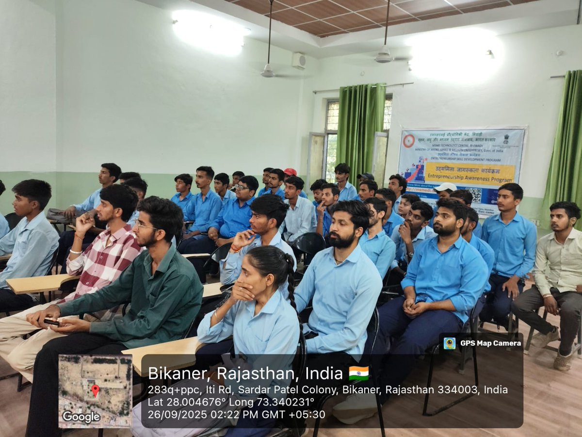 msmetcbhiwadi's tweet image. Entrepreneurship Awareness Programme (EAP) successfully concluded at Govt. ITI Bikaner!
The initiative empowered young learners to explore opportunities within the MSME ecosystem.
🌱 नए विचार • नई शुरुआत • नया आत्मविश्वास
#EAP #Entrepreneurship #SkillDevelopment #Innovation