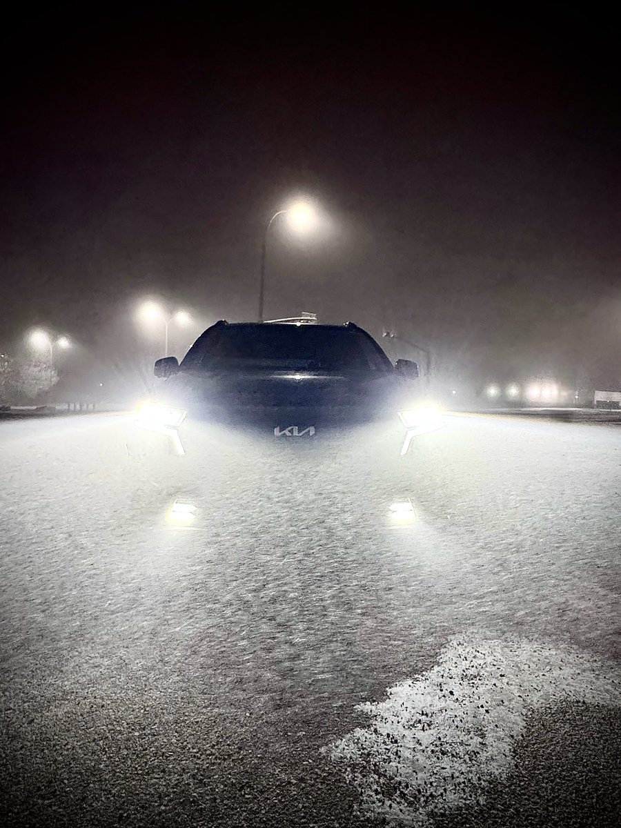 Headlights through the ice fog. Thought it looked kind of cool. 😎