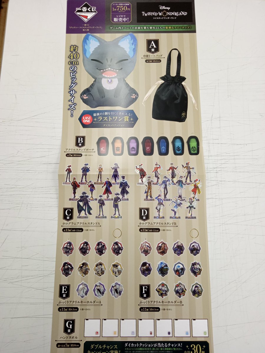 一番くじディズニーツイステッドワンダーランド第八弾】が、いよいよ