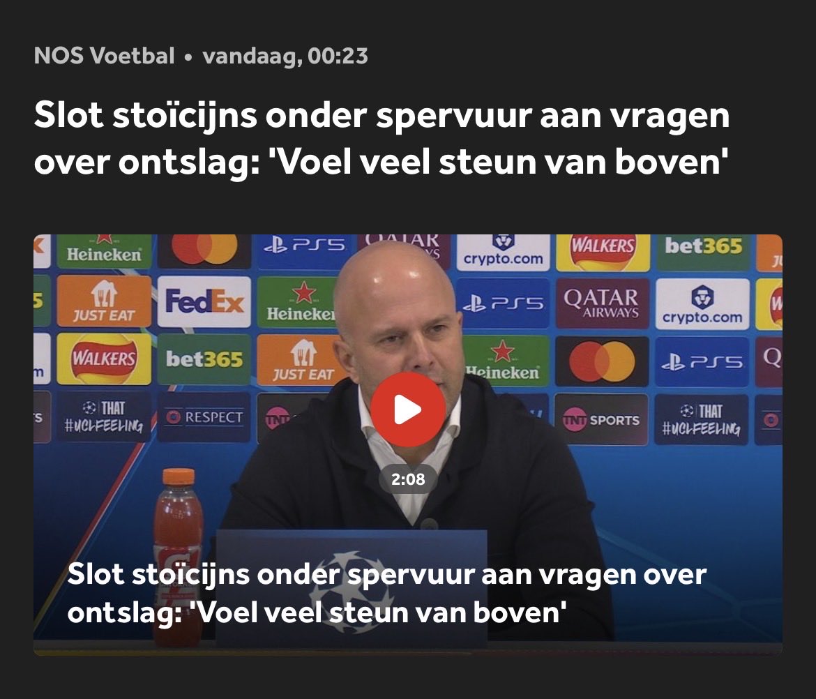 Mooi getuigenis van Arne Slot