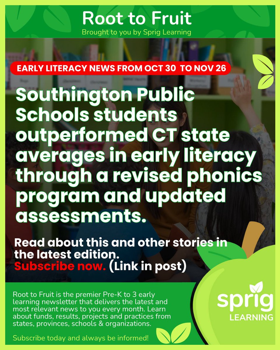 SprigLearning's tweet image. The Nov. edition of Root to Fruit is out!  Stay informed on the latest in early learning, from funding updates to exciting new projects. Subscribe today to get this edition &amp;amp; future editions: buff.ly/TXjc3hB  Feat.
@HoustonISD, @SCCPSS &amp;amp; other schools. 
#RootToFruit #News