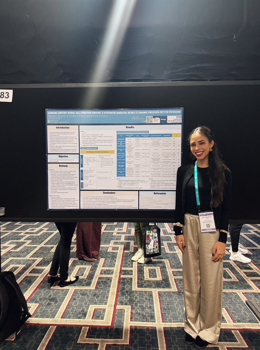 PsychosisPhenom's tweet photo. This last week Dr Raune led a PPP team of four in New Orleans; presenting three UCL projects @the59th Association of Behavioural &amp; Cognitive Therapies Annual Conf. Findings indicate the need to target command &amp; positive auditory hallucinations in new voice hearers' treatments. https://t.co/TB98rUmz87