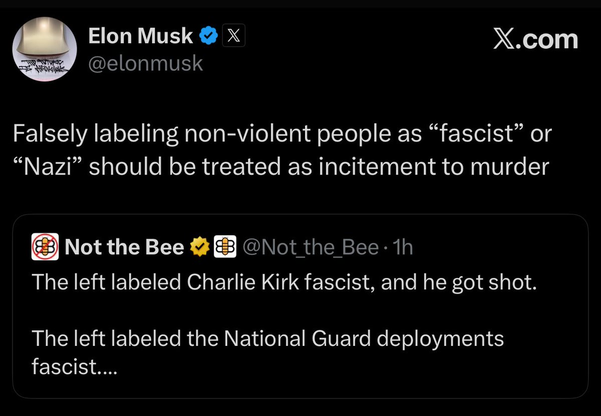 nicksortor's tweet image. 🚨 JUST IN: Elon Musk says that people who falsely call someone a “Nazi” or “fascist” should be charged with INCITEMENT TO MURDER

Absolutely they should be!

THIS RHETORIC is why we’re seeing all the kiIIing

Start with the Seditious Six!