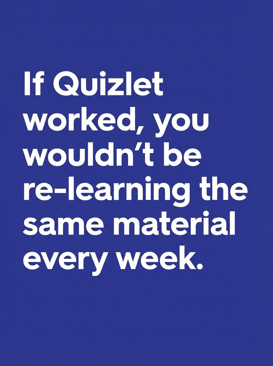 Cognition2025's tweet image. Quizlet gives you fixed modes and shallow recall. Cognition adapts to the content, the subject, and your brain.
When you study with Cognition, you build understanding that sticks.
#cognition #learningtech #deeptech #finalsweek #studysmart
