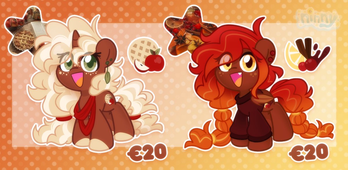 Autumn vibes turned into adoptable ponies!! ✨🍂 What seasonal vibes or dishes should I ponify next? 👀