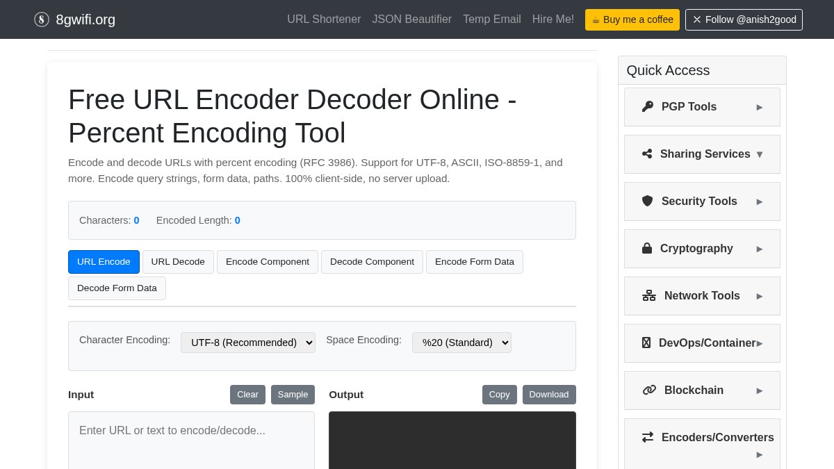 anish2good's tweet image. Need to encode or decode URLs? Check out this free online tool that supports UTF-8 and ASCII for instant percent encoding/decoding. Simplify your data handling today! 🔧 Try it: 8gwifi.org/UrlEncodeDecod… #Encoding #Decoding #DevTools