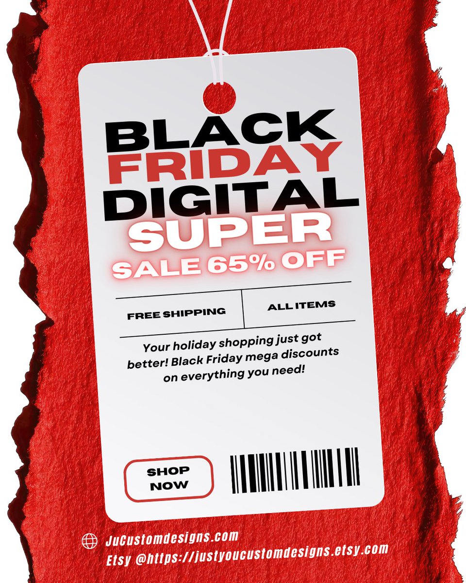 JUCustomDesigns's tweet image. ⚠️ Black Friday SALE ⚠️ Our 65% off Digital Item Super sale is LIVE! Grab your favorite PNGs, PDFs, and custom graphics right now. 🏃💨
Don't Miss out!

Shop here ⬇️ 🛒 Web: jucustomdesigns.com 🛒 Etsy: justyoucustomdesigns.etsy.com

#DigitalSale #Sublimation #Crafters #EtsySale
