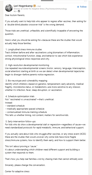 Wow!!!! ... now we are blaming the parents for not doing a good job!!!   LinkedIn is having a field day with these Vax Proponents 

Parents.. only if you cared about the kids.. thats why we are in this heap..

<a href="/NicoleRinconPA/">Nicole Rincon</a> <a href="/NicoleShanahan/">Nicole Shanahan</a> <a href="/ASDisBiomedical/">Autism is Biomedical, Inc.</a> <a href="/RFKJr_Official/">News from RFK Jr.</a>
