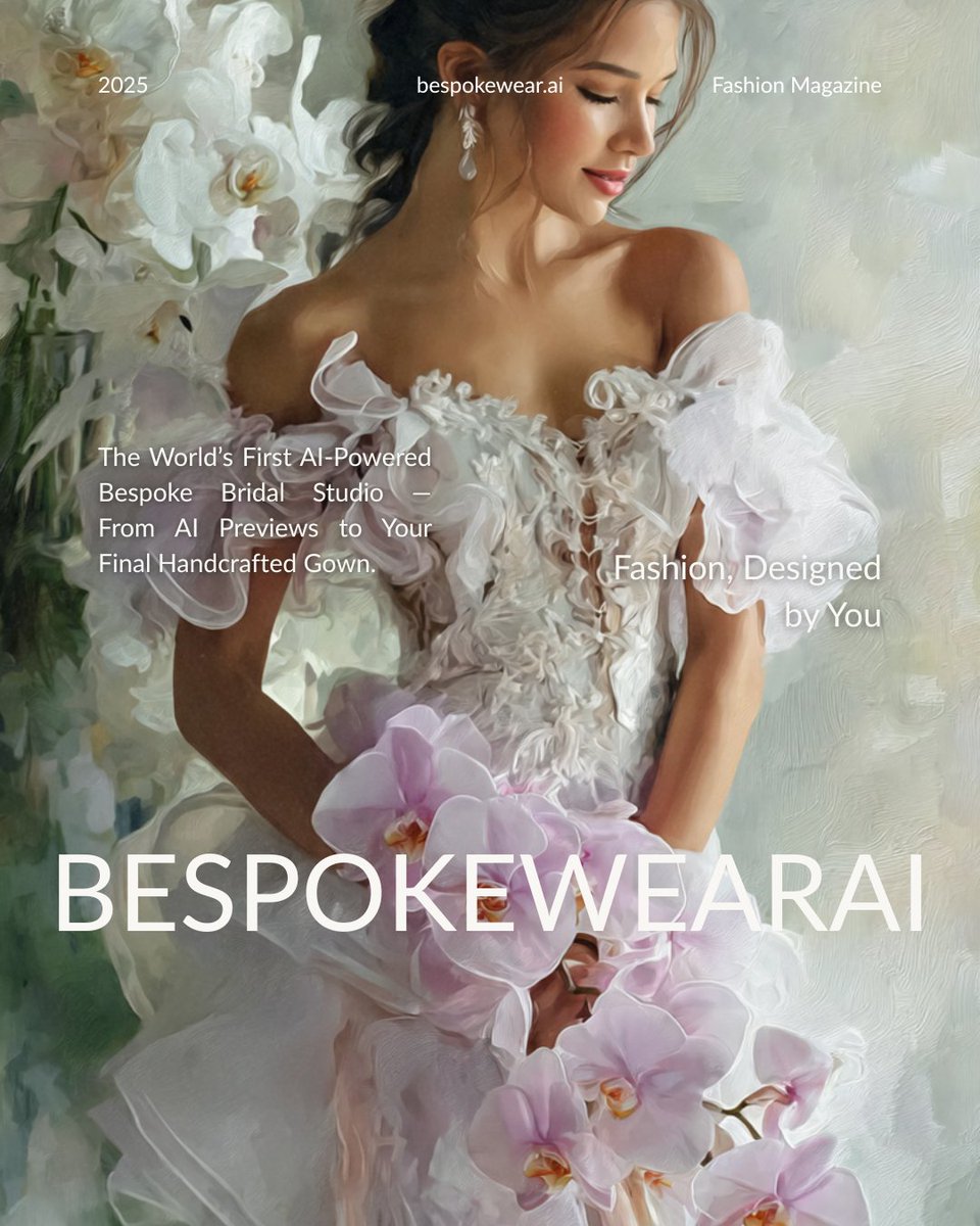 BespokeWearAI's tweet photo. From imagination to reality. Experience the world’s first AI-powered bespoke bridal studio, where your AI preview becomes a handcrafted masterpiece.

#BespokeWearAI #CustomDress #WeddingPlan #Bridal https://t.co/E9D6Dv17QL