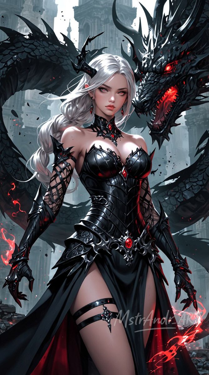 ArtGeneratAI's tweet image. The Infernal Dragon Countess.
#BloodFlame #DragonHeart #AIart #anime #MstrAndr_ART