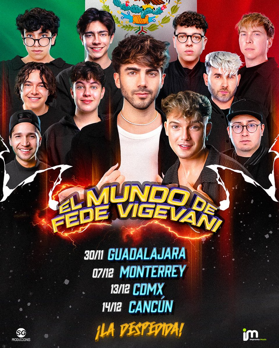 El Mundo de #fedevigevani se despide de México 🇲🇽

30/11 @arenagdlmx - Guadalajara 
07/12 @arenamtyoficial - Monterrey 
13/12 @arenacdmx - CDMX
14/12 plaza de toros - Cancún 

Tickets Guadalajara, Monterrey y CDMX en @superboletosmx 
Tickets Cancún <a href="/eticketmx/">e Ticket Mx</a> 

¡Últimos Shows! 🤍