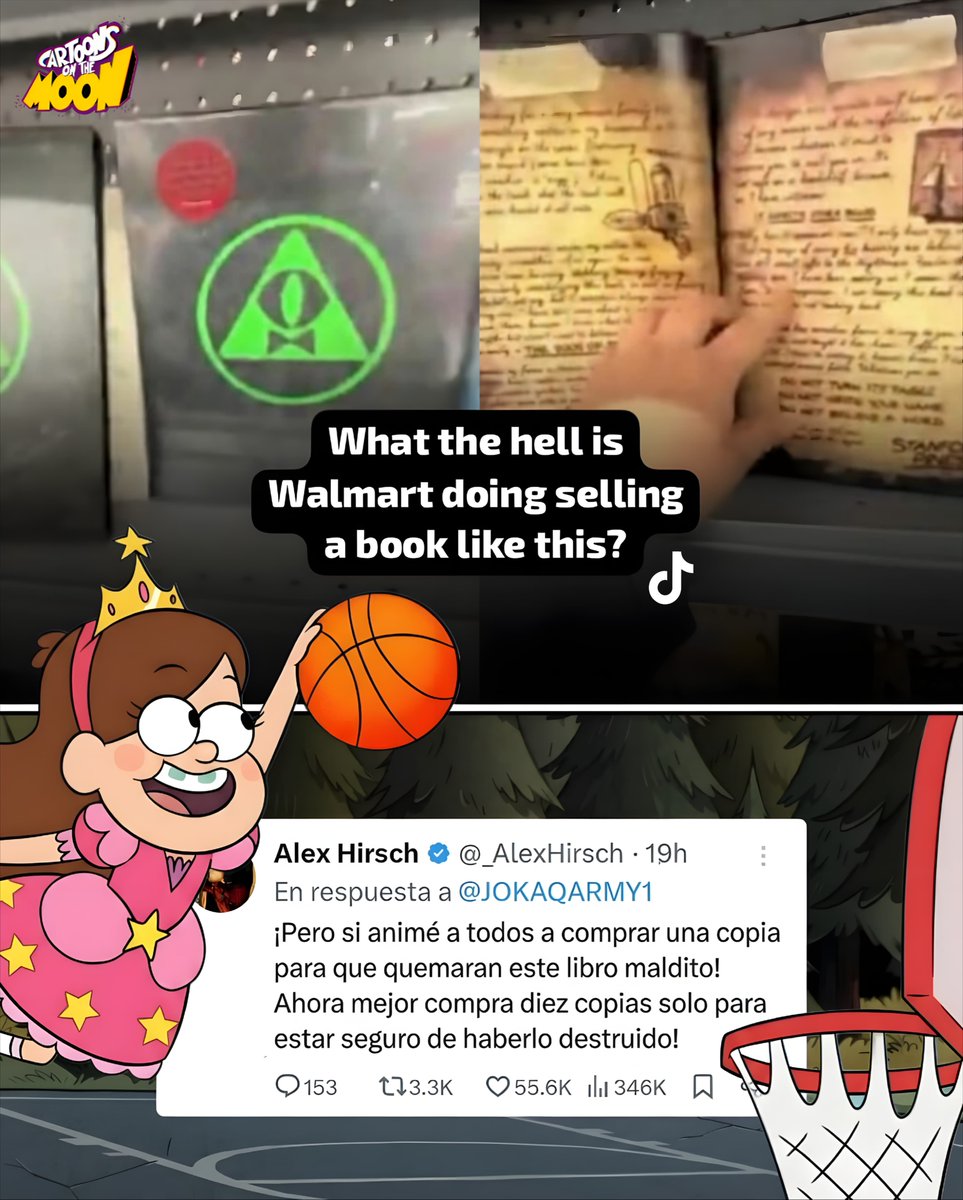Un usuario inglés de TikTok intentó denunciar que Walmart se encontraba vendiendo un libro satánico.

Lo que no sabía, era que se trataba de The Book of Bill, el libro de Gravity Falls. 

Así le respondió Alex Hirsch: