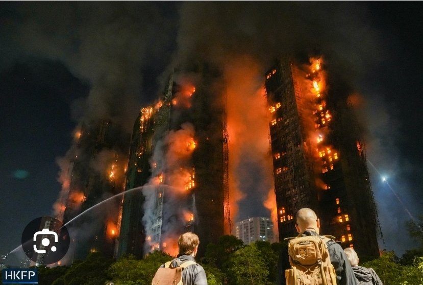 Grenfellnextkin's tweet image. Hours after a devastating fire in Hong Kong,  
three construction company executives are under arrest on suspicion of manslaughter connected to flammable materials - including bamboo and polystyrene foam - that may have allowed the fire to spread quickly.
Meanwhile in UK, 8.5…