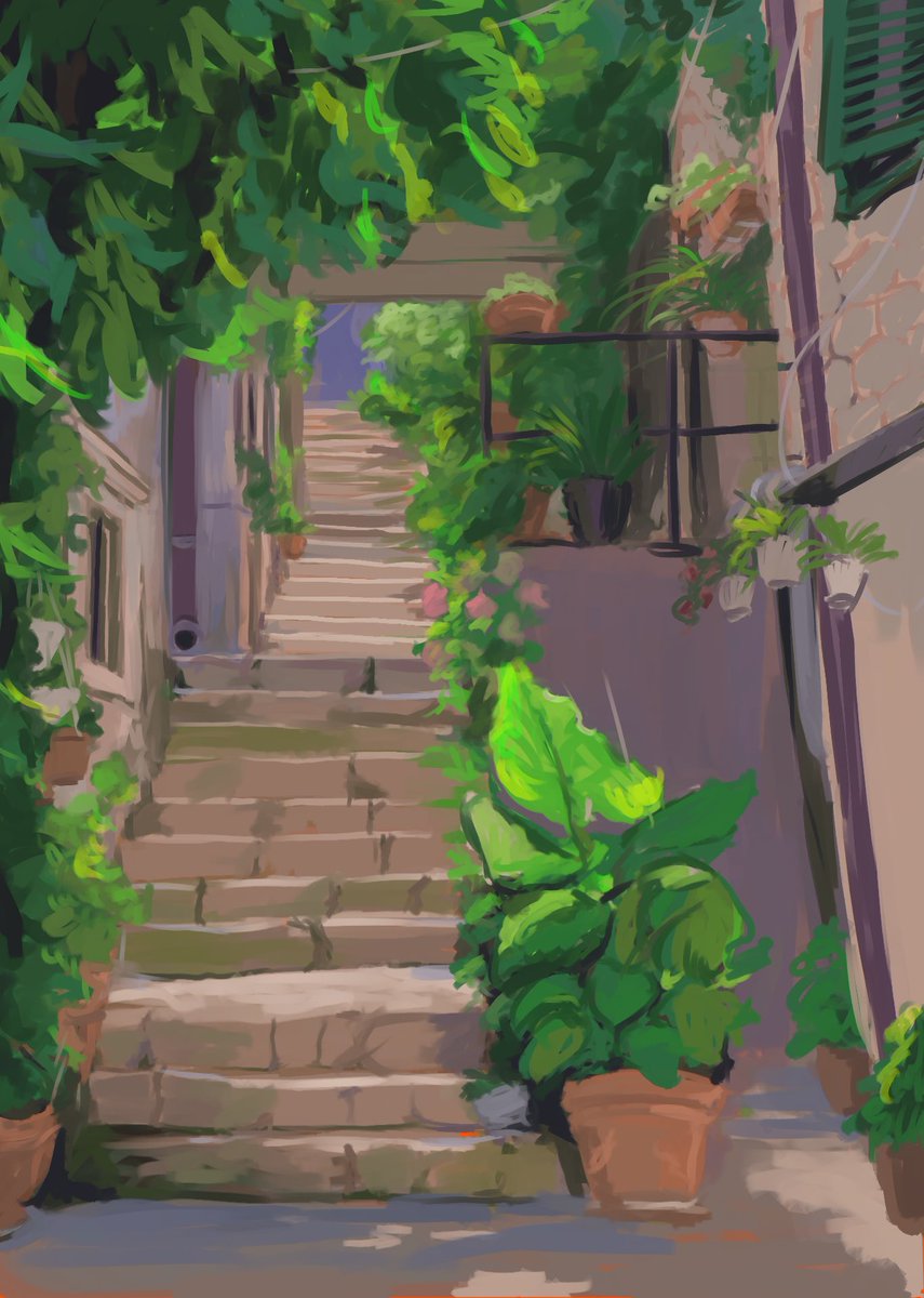 haryuuko4's tweet image. 🌿🌱🪴
day 330 of drawing every day in 2025
#huevember #digitalart #csp #green #plants #landscape