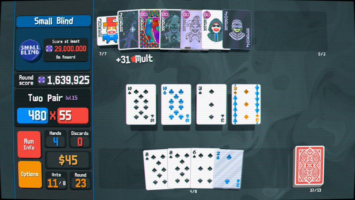 Gamer_152's tweet image. Have you been looking for an essay on how Balatro does the impossible and makes maths fun? Good news! A clown forced me to write this at gunpoint: giantbomb.com/profile/gamer_…