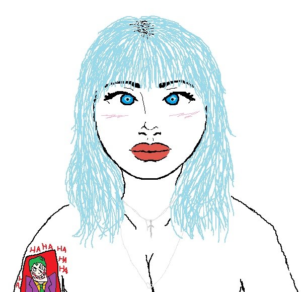 stupiddeadgrrrl's tweet image. hiiiiiiiiiiiiiii I drew my beautiful wife kinda badly in ms paint