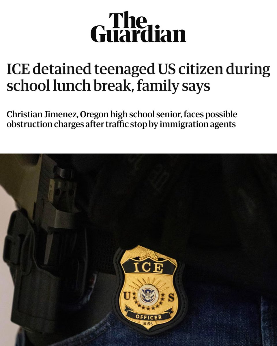 A minor. A high school student. A U.S. citizen.

Trump’s ICE is abducting our children during school hours, and they must be stopped. I’m fighting for accountability and immediate oversight.