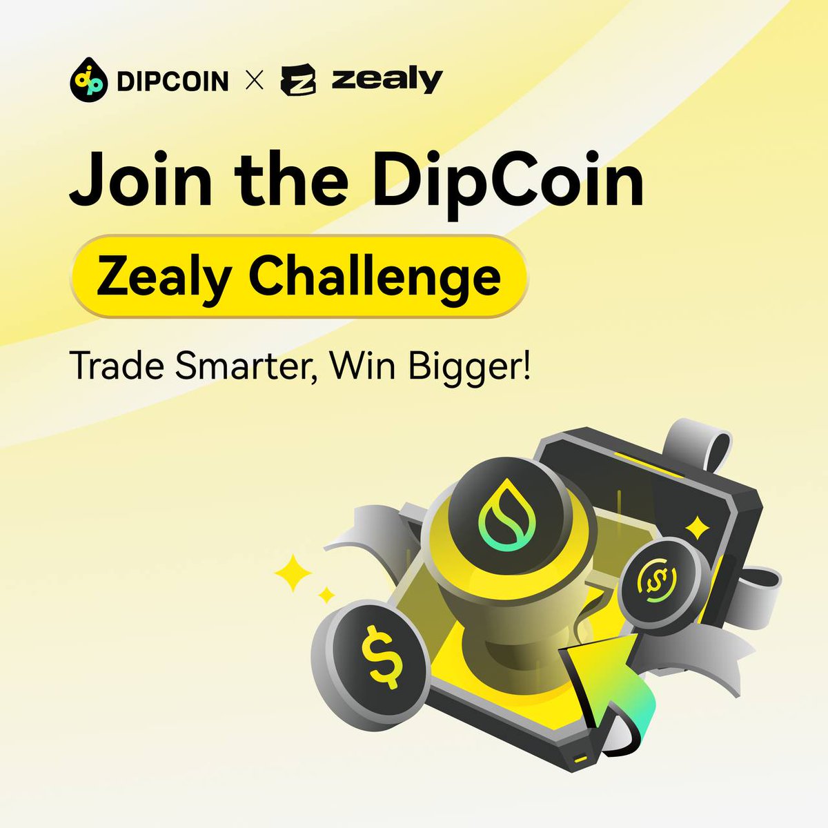 🔥 Zealy Competition is LIVE on DipCoin!  

We’re giving away $555 in prizes to the Top 10 participants.  

Earn points by: 
• interacting with our posts 
• exploring &amp; engaging with the DipCoin platform 
• joining and participating in our community  

Think you can climb the