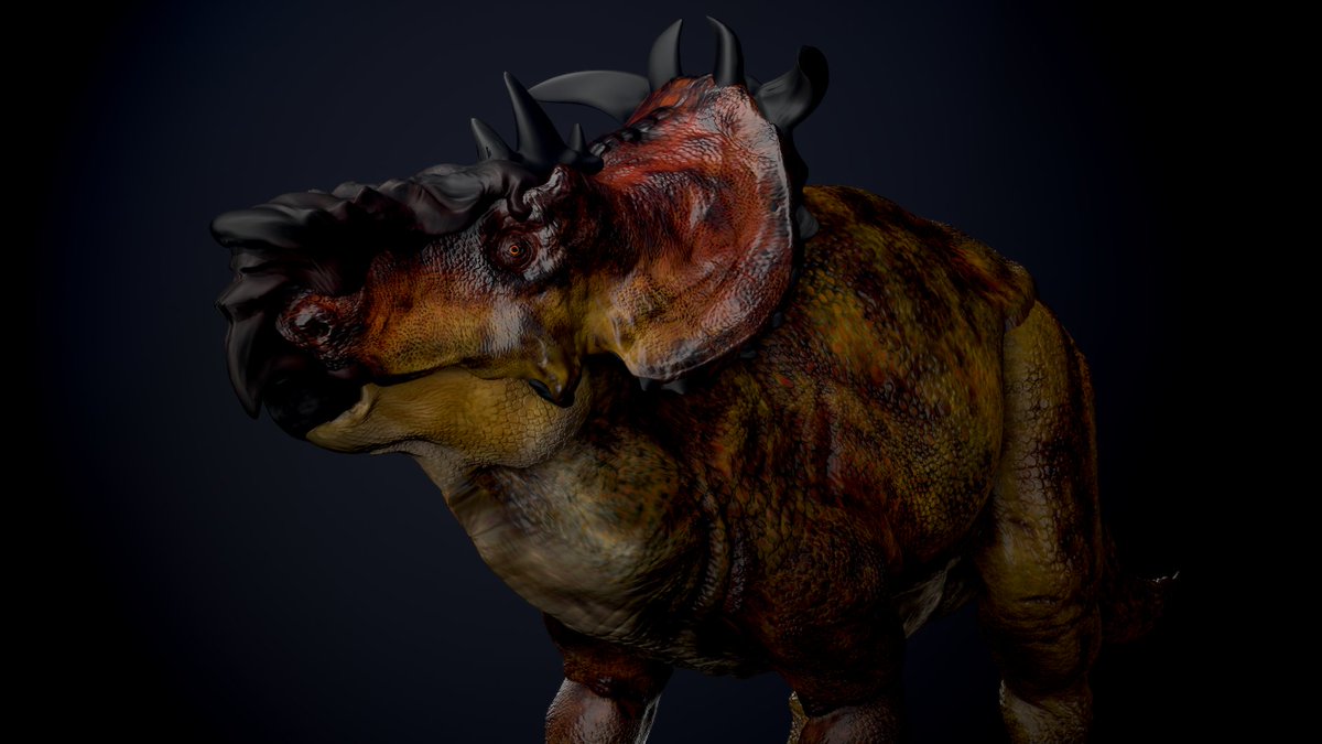 vankev's tweet image. Day 14 : Pachyrhinosaurus

#Dinovember #paleoart #zbrush