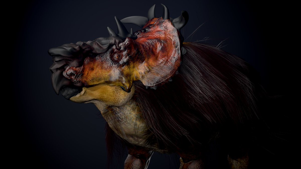 vankev's tweet image. Day 14 : Pachyrhinosaurus

#Dinovember #paleoart #zbrush