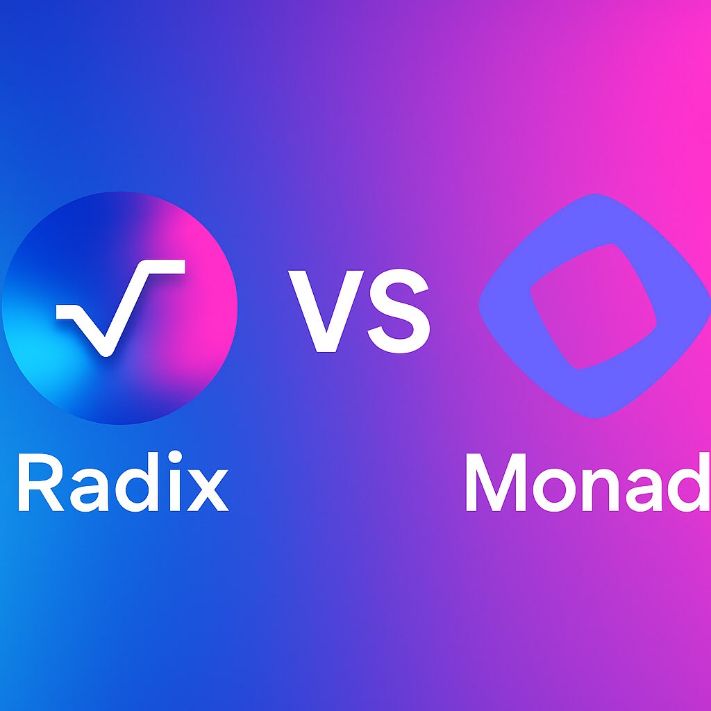 tadkis's tweet image. People ask about Monad vs Radix, so here’s the simple version:

Monad is basically Ethereum but faster.
Same smart contracts, same token system, just running on a stronger engine.

@radixdlt works differently.
It has rules for tokens built inside the platform itself - so a lot of…