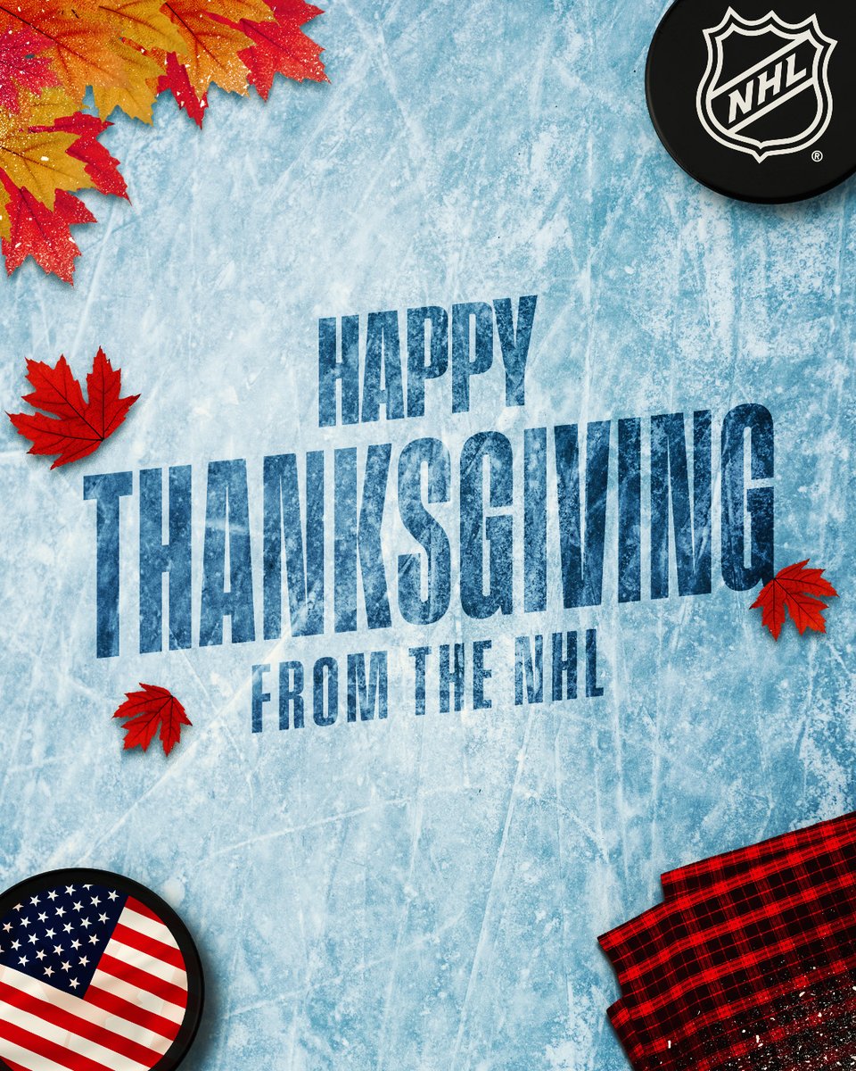 NHL's tweet image. Happy Thanksgiving to our NHL family in the United States! 🇺🇸