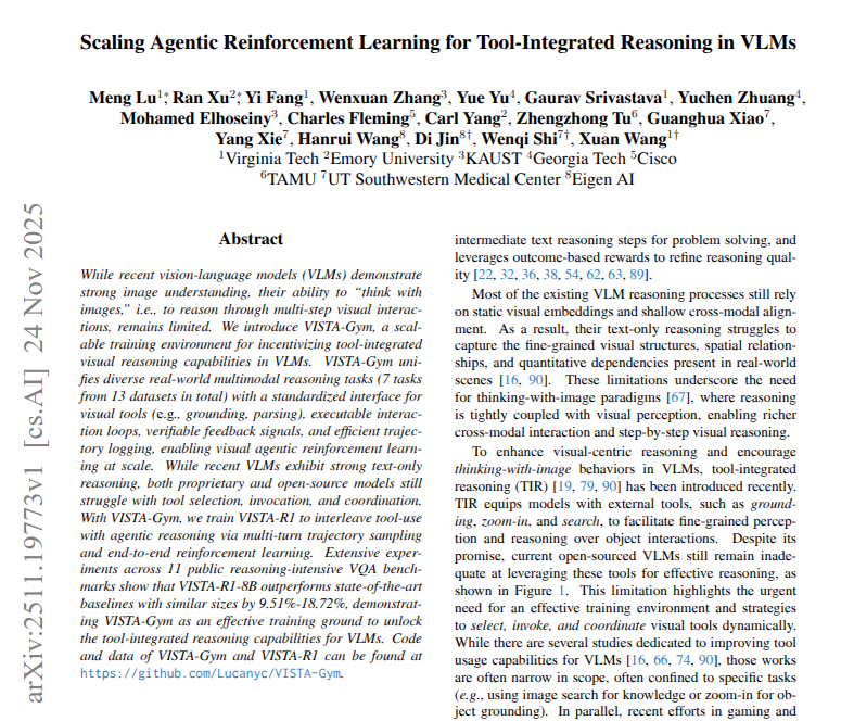 Vista-Gym multi-task diagram