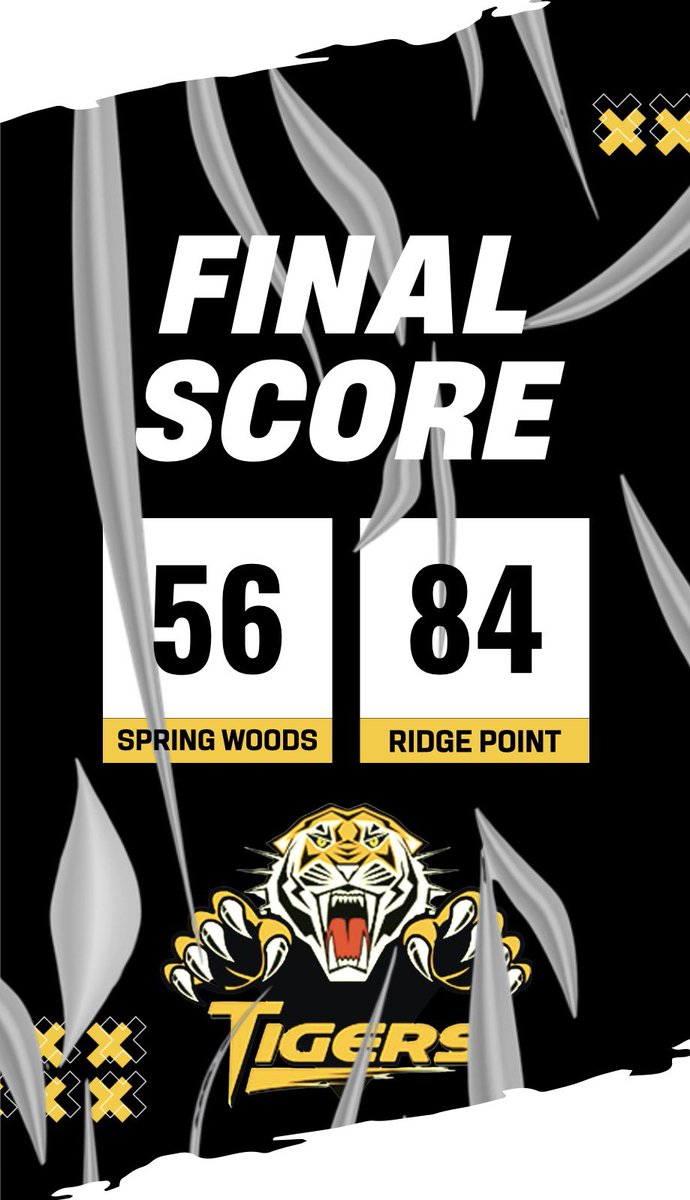 Tough loss vs the Panthers of Ridge Point. We’ll regroup and get back on track on Tuesday as we continue with district play.

Ridge Point 84
Spring Woods 56
(2-2, 1-0)

<a href="/SWHSTigersHoops/">Spring Woods Hoops</a> <a href="/BallSoHardSS/">Ball So Hard</a>