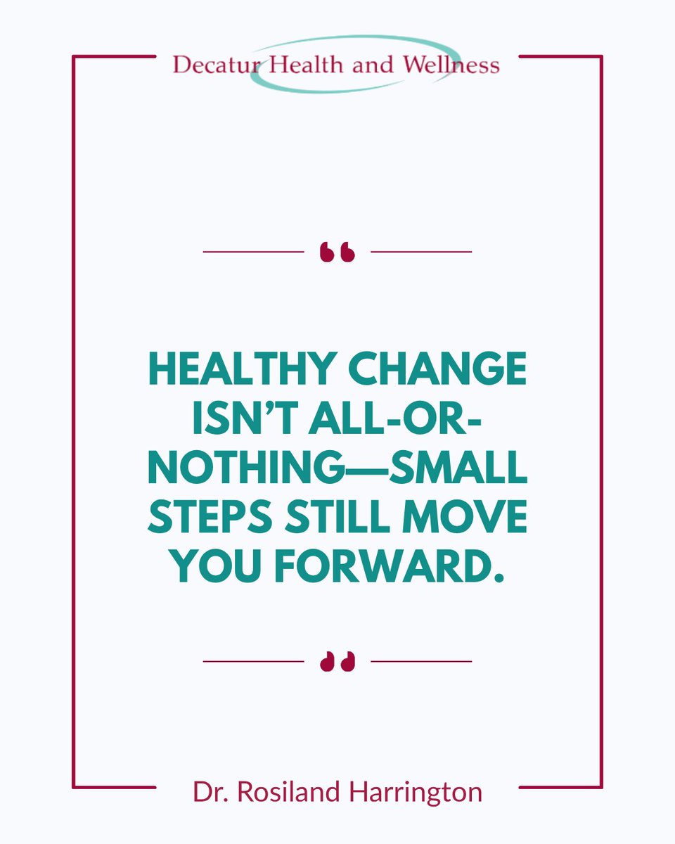 DecaturHW's tweet image. Healthy change isn’t about going all in at once. 🌱 Small, consistent steps lead to big transformations over time. 
✨ Progress is progress, no matter how small! 💪

👉 What’s one healthy habit you’re focusing on?

#HealthyHabits #WellnessJourney #ConsistencyIsKey