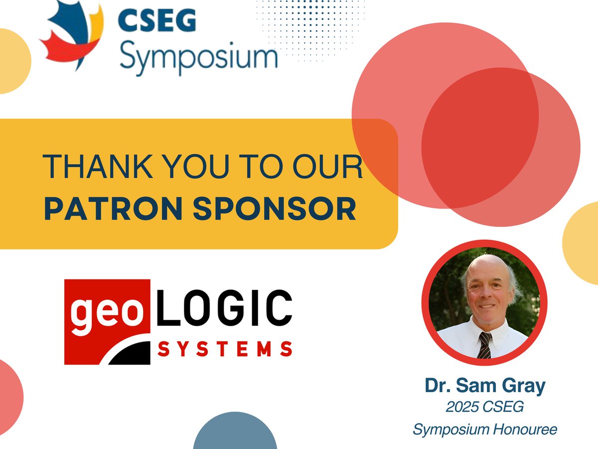 As we wrap up some final details on 2025's #CSEG Symposium, we wanted to send a shout out to another patron #sponsor, geoLOGIC systems ltd.
Our events are possible due to the heaps of support we receive, we literally could not do this without our sponsors. Thank you! #geophysics