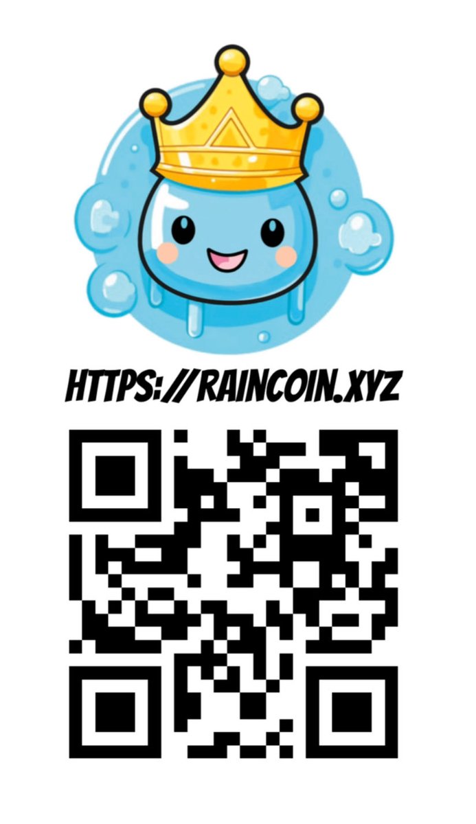 Introducing RAIN - Pure Crypto Fun!

With only 1 Million coins, RAIN is your chance to own a rare gem in the crypto world.

Scan the QR code and  learn little more about 🌧