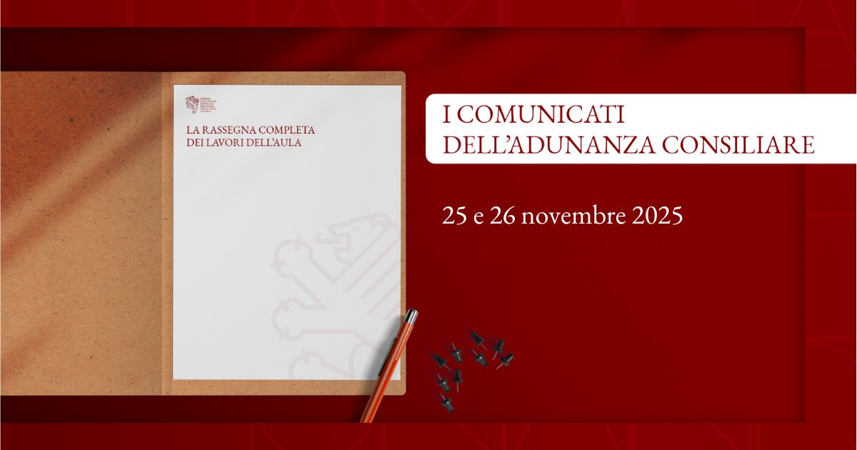 I lavori del #ConsiglioVdA del 25 e 26 novembre sono conclusi.

I dettagli nella rassegna ➡️ consiglio.vda.it/app/comunicati…